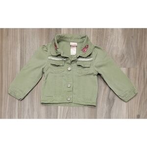 Nanette Girls Embroidered Collar Gemstone Button-up Jacket